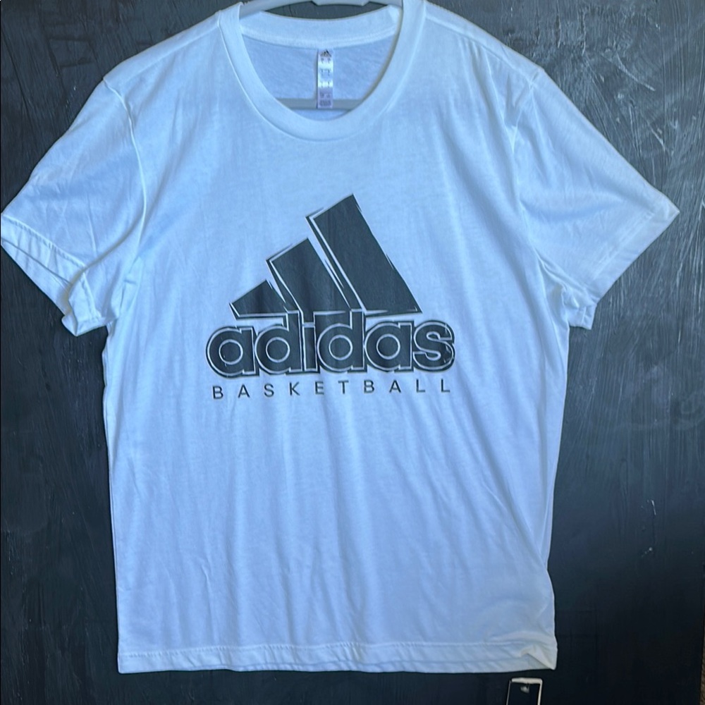 Adidas Men's White Tee with Black Logo